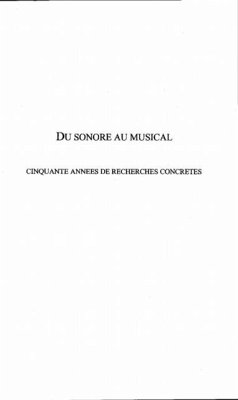 DU SONORE AU MUSICAL (eBook, PDF)