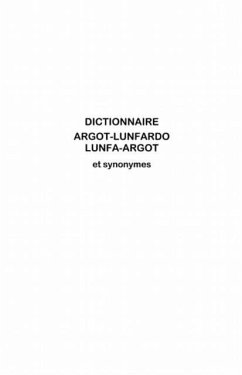 Cover Dictionnaire argot - lunfardo / lunfa - argot et synonymes (Argentine) (eBook, PDF)