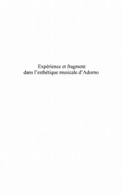 Experience et fragment dans l'esthetique (eBook, PDF)