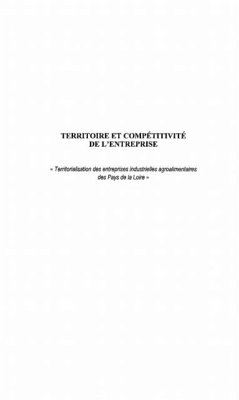 TERRITOIRE ET COMPETITIVITE DE L'ENTREPRISE (eBook, PDF)
