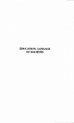 Cover Education, langage et societes (eBook, PDF)
