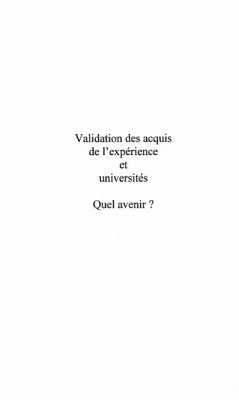 VALIDATION DES ACQUIS DE L'EXPERIENCE ET UNIVERSITES QUEL AVENIR ? (eBook, PDF) - Cherqui-Houot Isabelle