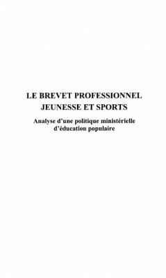 Cover Brevet professionnel jeunesseet sports (eBook, PDF)