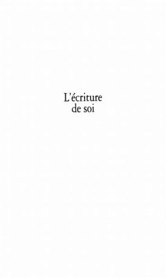 ecriture de soi (eBook, PDF) - Besancon Guy