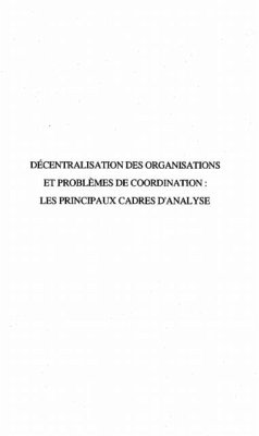 DECENTRALISATION DES ORGANISATIONS ET PROBLEMES DE COORDINAT (eBook, PDF)