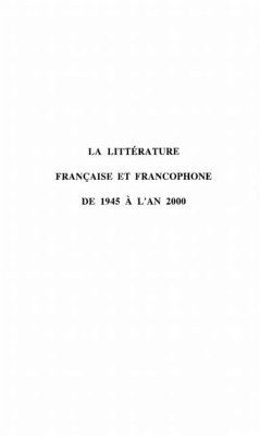 Litterature francaise et francophone de (eBook, PDF)