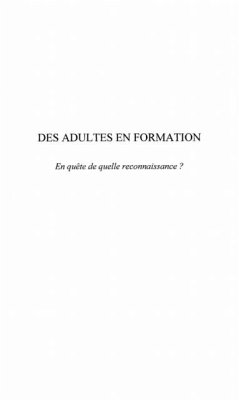 Cover DES ADULTES EN FORMATION (eBook, PDF)