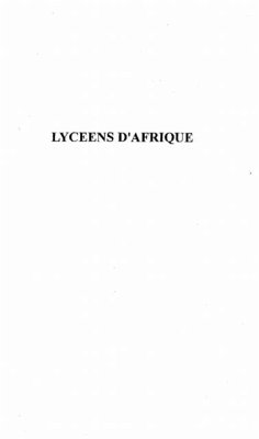 LYCEENS D'AFRIQUE (eBook, PDF)