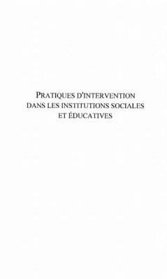 PRATIQUES D'INTERVENTION DANS LES INSTITUTIONS SOCIALES ET EDUCATIVES (eBook, PDF)