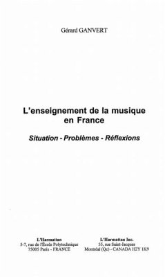 Cover L'ENSEIGNEMENT DE LA MUSIQUE EN FRANCE (eBook, PDF)