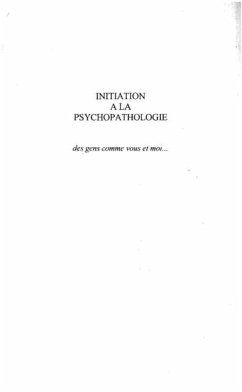Initiation a la psychopathologie (eBook, PDF)