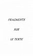 FRAGMENTS SUR LE TEXTE (eBook, PDF) - Bild 1