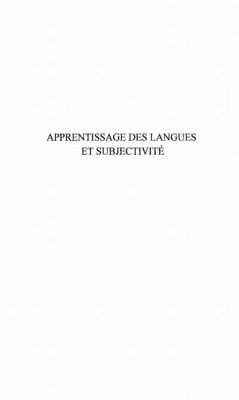 Cover APPRENTISSAGE DES LANGUES ET SUBJECTIVITE (eBook, PDF)