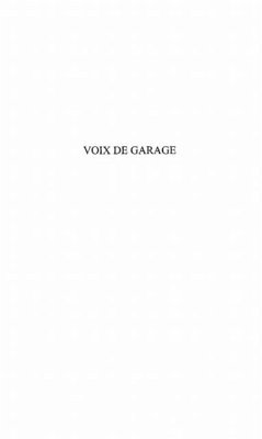 Voix de garage (eBook, PDF)