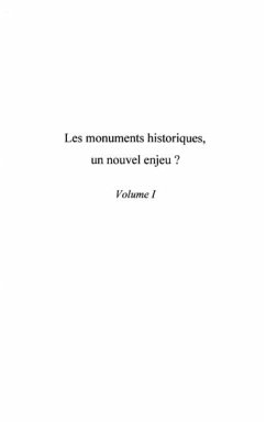 Monuments historiques un nouvel enjeu? t (eBook, PDF)