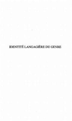 Cover Identite langagiere du genre (eBook, PDF)