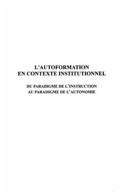 Cover Autoformation en contexte institutionnel (eBook, PDF)