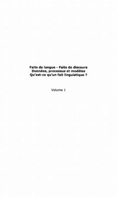 Faits de langue Faits de discours (eBook, PDF)