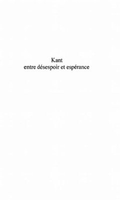 KANT ENTRE DESESPOIR ET ESPERANCE (eBook, PDF)