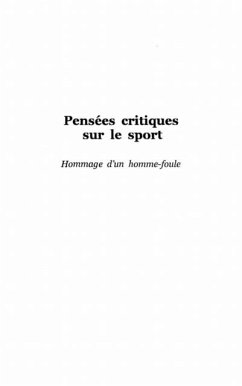 PENSEES CRITIQUES SUR LE SPORT (eBook, PDF)