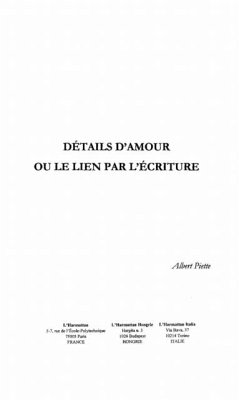Cover Details d'amour ou le lien parl'ecritur (eBook, PDF)