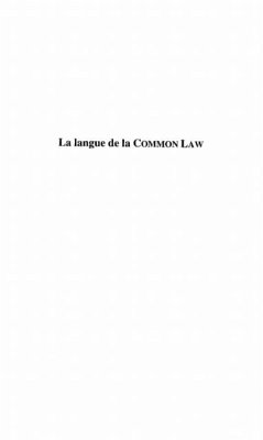 Cover Langue de la common law (eBook, PDF)