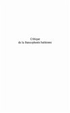 Critique de la francophonie haitienne (eBook, PDF)