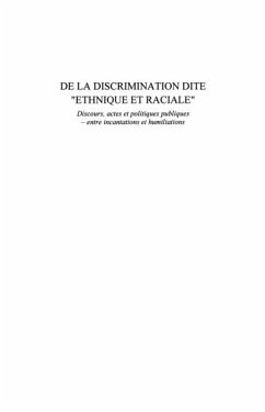 De la discrimination dite &quote;ethnique et raciale&quote; - discours, (eBook, PDF)