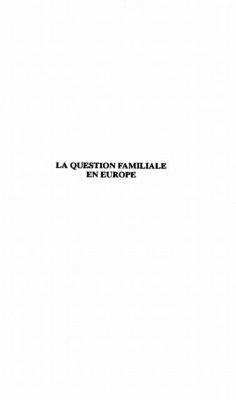 La question familiale en europe (eBook, PDF)