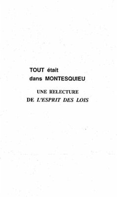 Cover TOUT ETAIT DANS MONTESQUIEU (eBook, PDF)
