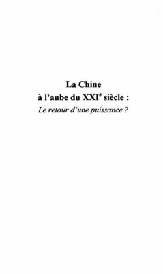 Chine a l'aube du xxie sieclela (eBook, PDF)