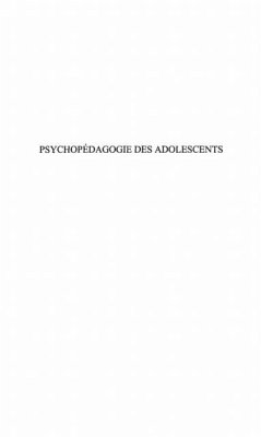 PSYCHOPEDAGOGIE DES ADOLESCENTS (eBook, PDF)