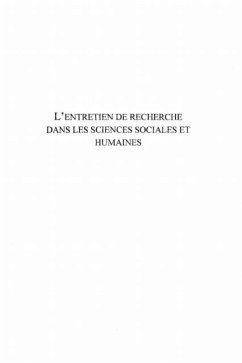 L'ENTRETIEN DE RECHERCHE DANS LES SCIENCES SOCIALES ET HUMAINES (eBook, PDF) - Collectif