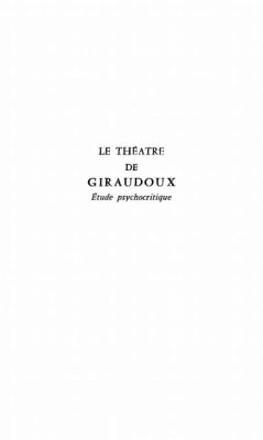 Cover Theatre de giraudoux etude psychocritiqu (eBook, PDF)