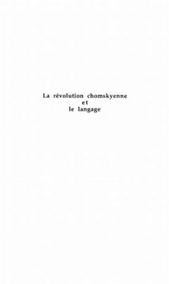 Revolution chomskyenne et le langage (eBook, PDF)