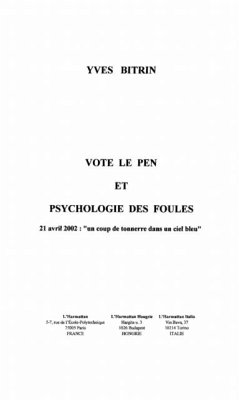 Vote le pen et psychologie desfoules (eBook, PDF) - Bitrin Yves