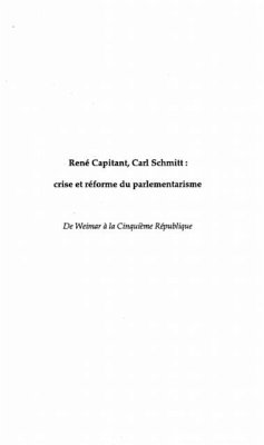 Rene Capitant, Carl Schmitt : Crise et Reforme du Parlementarisme (eBook, PDF)