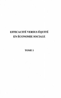 EFFICACITE VERSUS EQUITE EN ECONOMIE SOCIALE (eBook, PDF)
