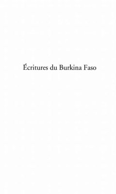 ecritures du burkina faso v.1 (eBook, PDF)