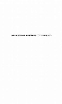 Cover Psychologie allemande contemporaine (eBook, PDF)