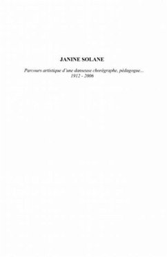 Janine solane - parcours artistique d'une danseuse choregrap (eBook, PDF)