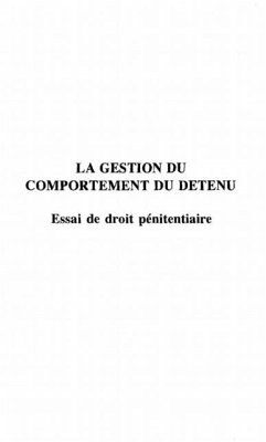 Cover La Gestion du Comportement du Detenu (eBook, PDF)