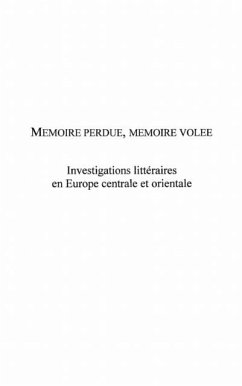 Cover Memoire perdue, memoire volee (eBook, PDF)