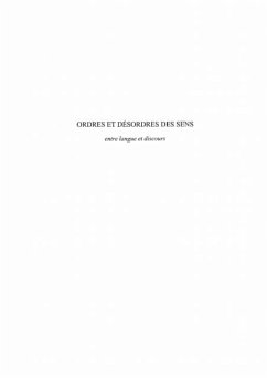 Cover ORDRES ET DESORDRES DES SENS (eBook, PDF)