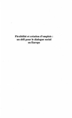 FLEXIBILITE ET CREATION D'EMPLOIS: UN DEFI POUR LE DIALOGUE (eBook, PDF)