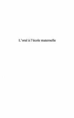 Cover L'oral a l'ecole maternelle (eBook, PDF)