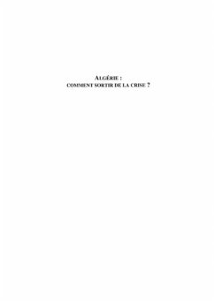 Algerie: comment sortir de lacrise (eBook, PDF)