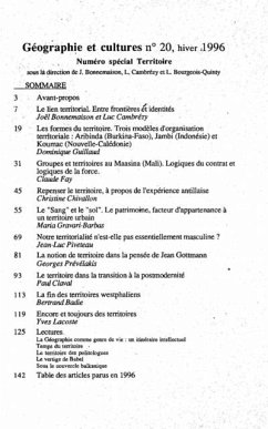 Cover Geographie et cultures n(deg)20 (eBook, PDF)