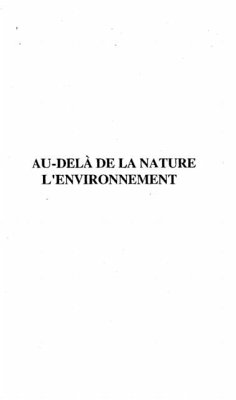 Au-dela de la nature: l'environnement (eBook, PDF)