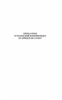 Cover Legislations et pluralisme radiophonique en Afrique de l'Ouest (eBook, PDF)